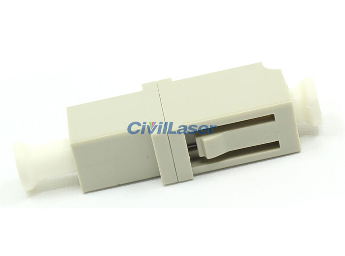 LC Multimode Singal Core Fiber Optic Adapter Beige Plastic Flange Plate